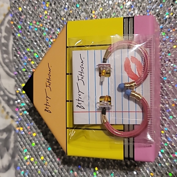 Betsey Johnson Pink Pencil Bracelet and Earring Set - Picture 6 of 6